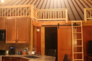 front-view - Pacific Yurts Loft built above partition walls