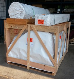 A crated yurt
